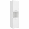 Armario Alto para Baño de Madera Blanca 30x30x130 cm