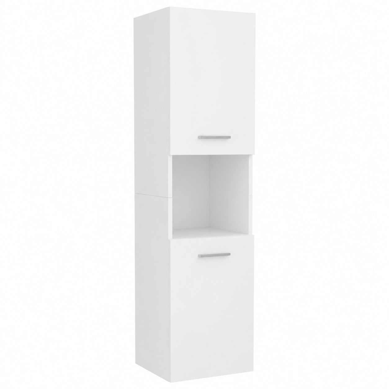 Armario Alto para Baño de Madera Blanca 30x30x130 cm