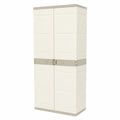 Armario de Plástico Beige 70x44x176 cm para Uso Interior y Exterior
