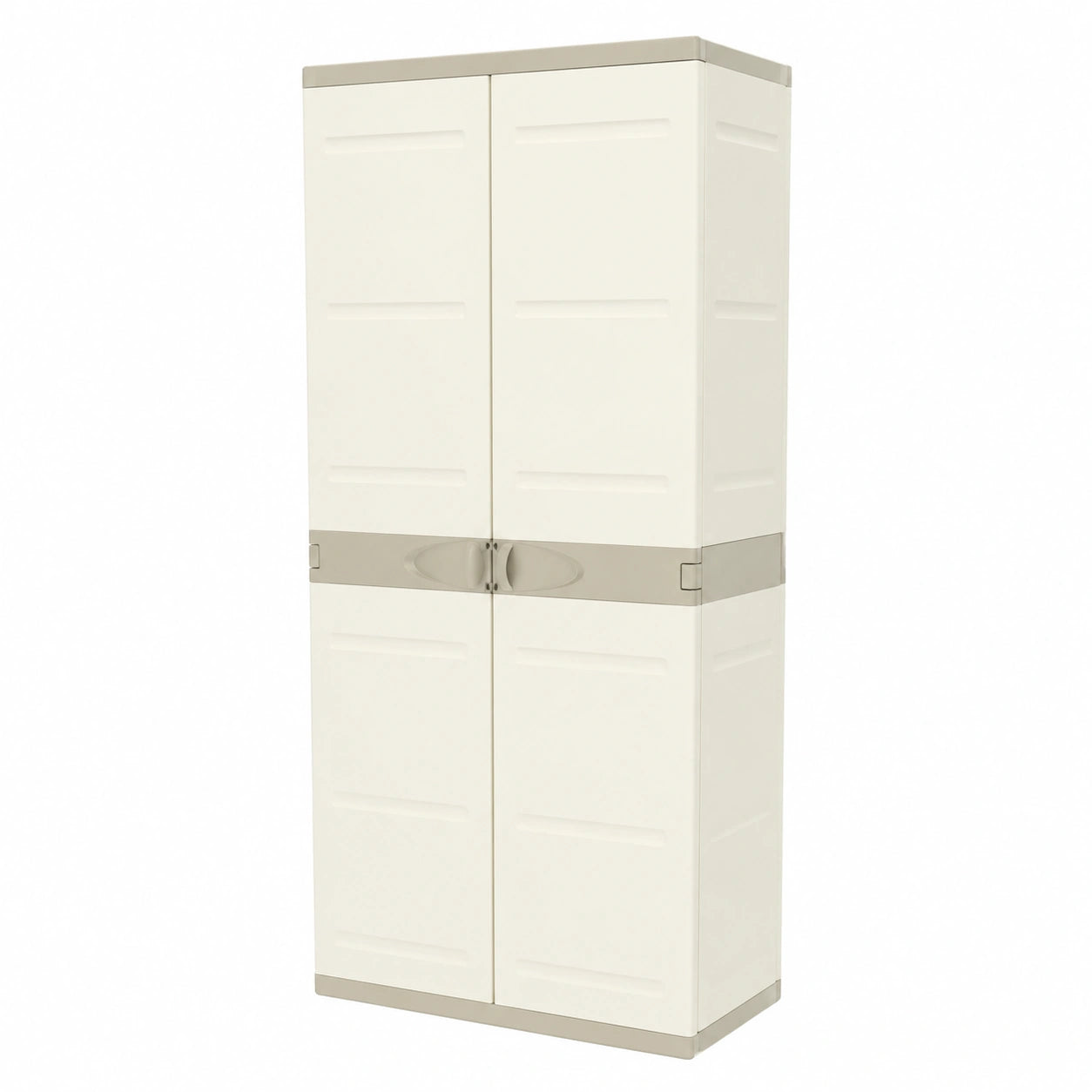 Armario de Plástico Beige 70x44x176 cm para Uso Interior y Exterior