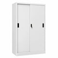 Armario de Oficina Metálico con Puertas Correderas, 90x40x180 cm, Gris Claro