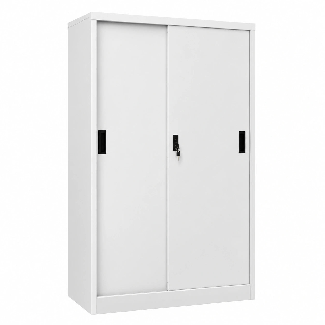 Armario de Oficina Metálico con Puertas Correderas, 90x40x180 cm, Gris Claro