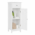 Armario de Baño Impermeable con Cajón y Puerta, 32x30x87 cm, Blanco