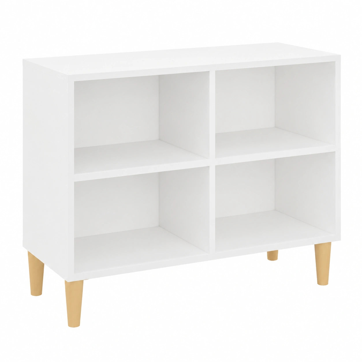 Mueble de TV de Madera Maciza Blanco con Patas para Sala o Dormitorio, 69.5x30x50 cm