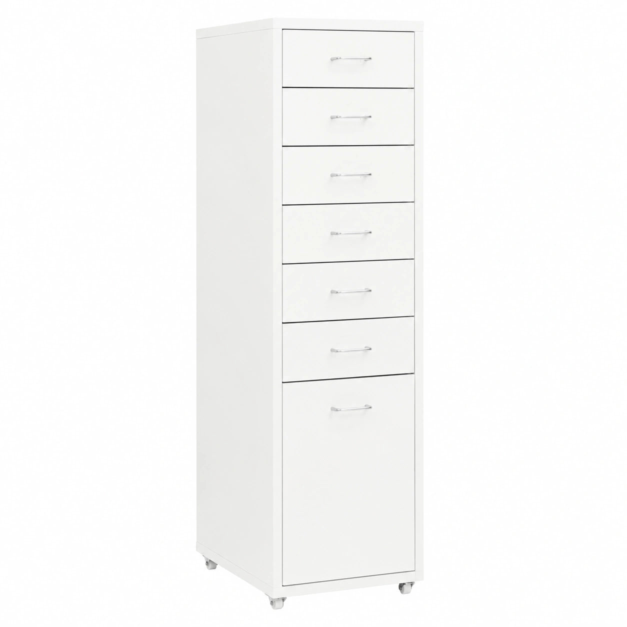 Armario Archivador Móvil de Metal Blanco para Oficina 28x41x109 cm