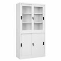Armario de Oficina con Puertas Correderas de Acero Gris 90x40x180 cm