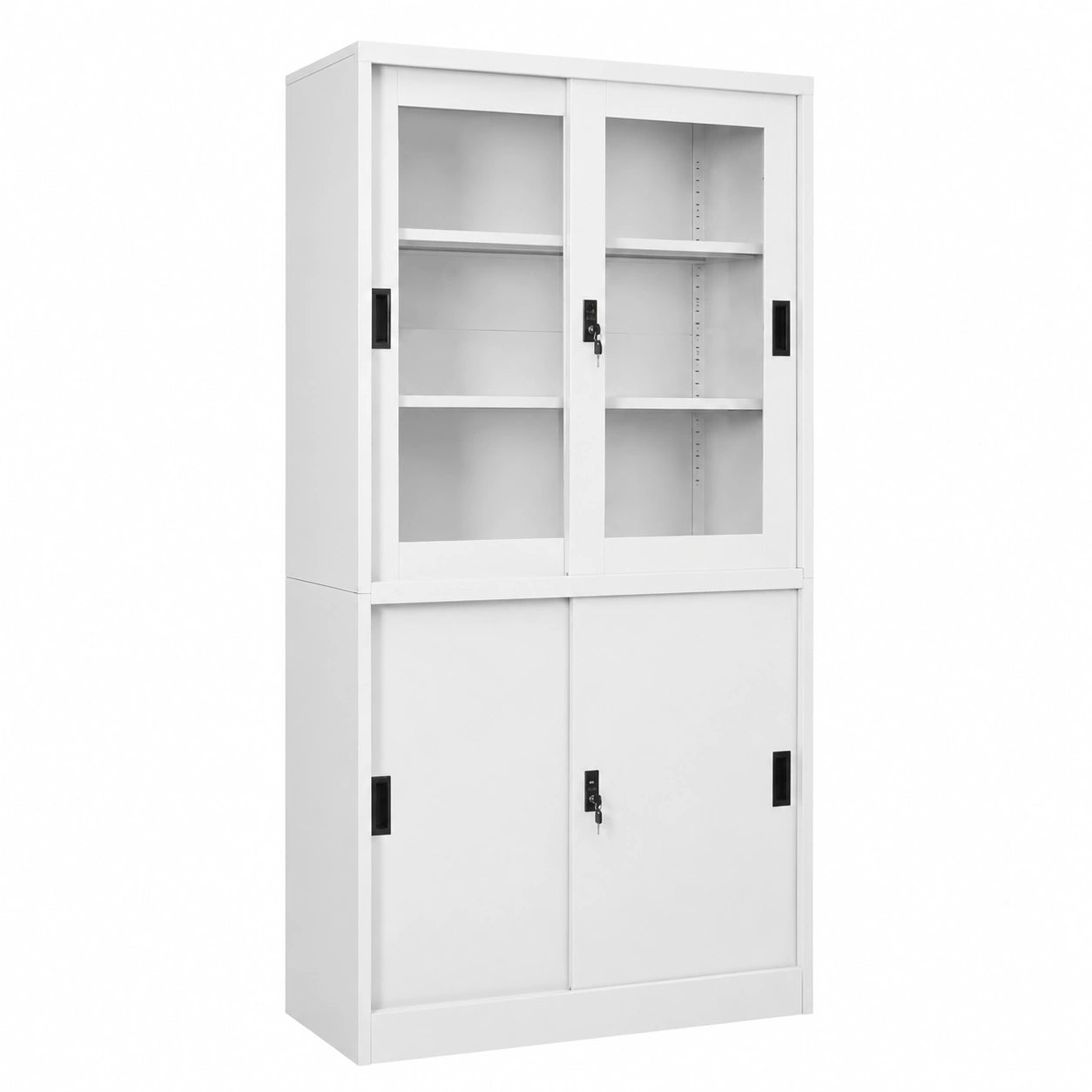 Armario de Oficina con Puertas Correderas de Acero Gris 90x40x180 cm