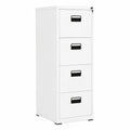 Archivador Metálico de Oficina con Cerradura y 4 Cajones, Almacenamiento de Acero Blanco 46x62x133 cm
