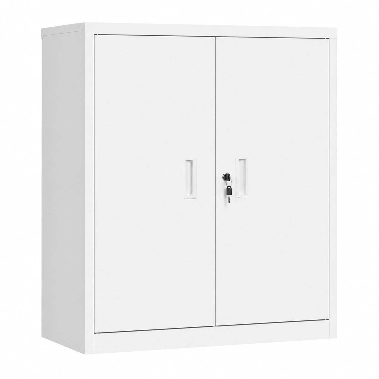 Armario Archivador Metálico con Cerradura para Oficina, Blanco, 90x92x40 cm