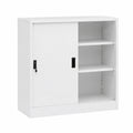 Armario Archivador de Acero con Puerta Corredera 90x40x90cm Gris Claro para Oficina