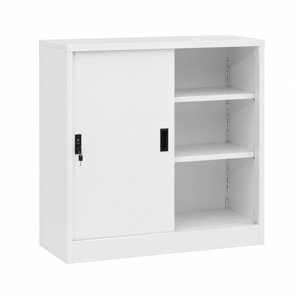Armario Archivador de Acero con Puerta Corredera 90x40x90cm Gris Claro para Oficina