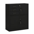 Armario Archivador de Acero Negro para Oficina 90x40x102 cm
