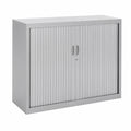 Armario Metálico Oficina Rocada, Puertas Persiana y Estantes Ajustables, Cerradura Incluida, 120x45x105 cm, Gris