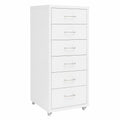 Archivador Metálico Móvil para Oficina 28x41x69 cm, Blanco