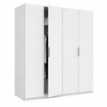 Armario de Dormitorio Belar 4 Puertas Blanco Brillo 200x180x52 cm