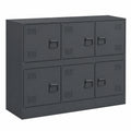 Archivador Metálico de Oficina con 6 Compartimentos, 99x39x73 cm, Antracita