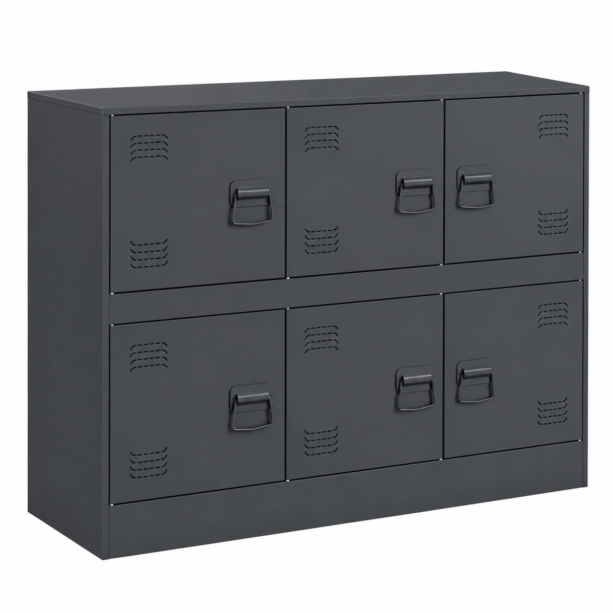 Archivador Metálico de Oficina con 6 Compartimentos, 99x39x73 cm, Antracita