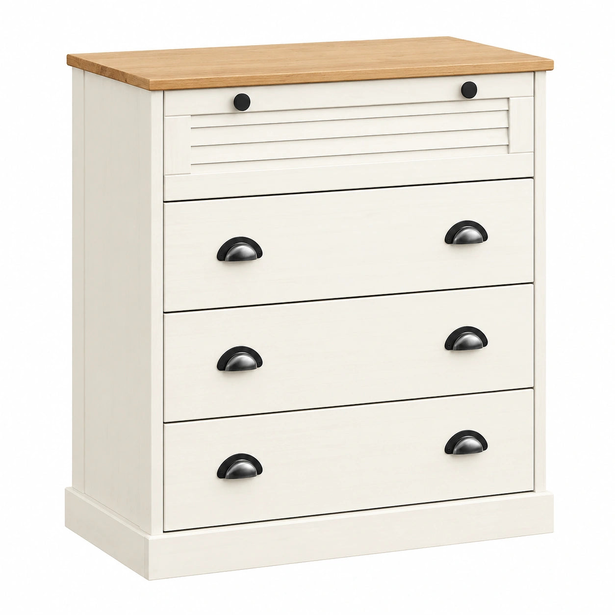Aparador Vigo de Madera de Pino Blanco 80x40x76 cm