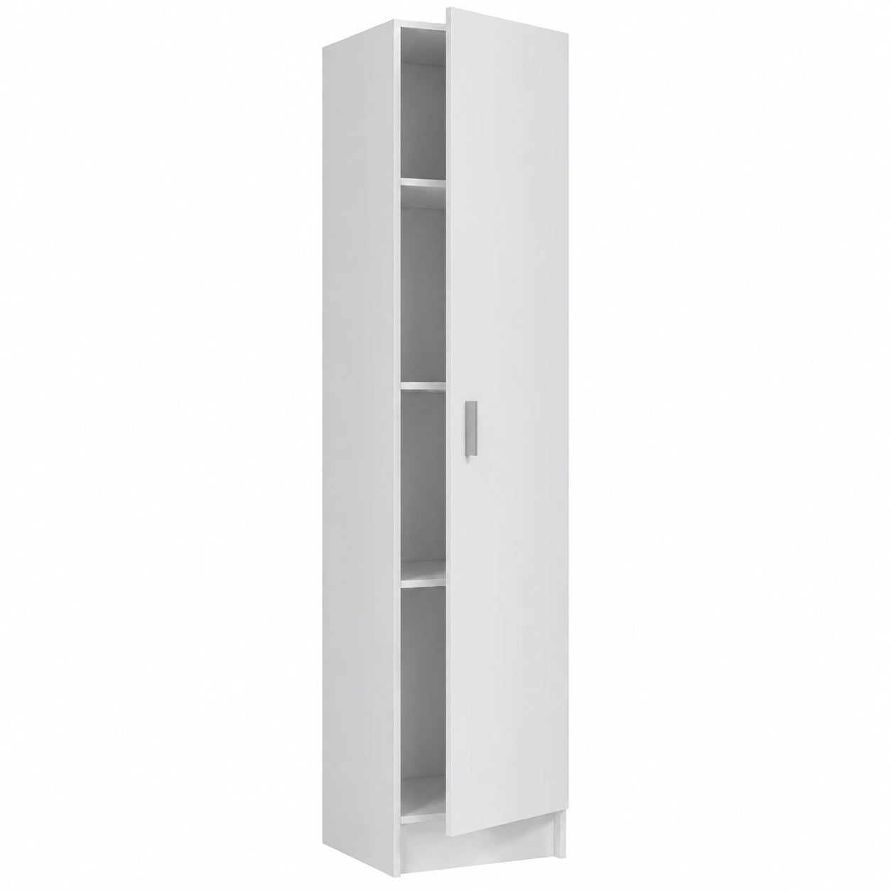 Armario Multiusos Blanco Mate con 1 Puerta, Estilo Columna, 37x182x37 cm