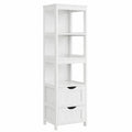 Armario de Baño VASAGLE, Diseño Independiente con Cajones y Estantes Abiertos, Ideal para Hogar, Color Blanco
