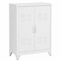 Armario de Metal HOMCOM con Puertas Dobles y Estantes Ajustables para Hogar y Oficina, Blanco