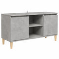 Mesa TV Minimalista en Madera Maciza 103,5x50 cm Hormigón Gris