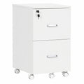 Cajonera de Oficina Vinsetto con Cerradura, 2 Cajones y Ruedas, Blanco A4