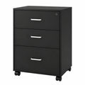 Archivador Móvil de 3 Cajones con Cerradura y Ruedas, Negro, 48x42x65 cm